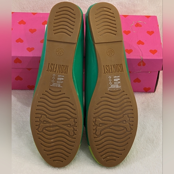 NEW RARE Good Luck Care Bear Iron Fist Green Ballet Flats US 10 11 UK 43 - Picture 11 of 16